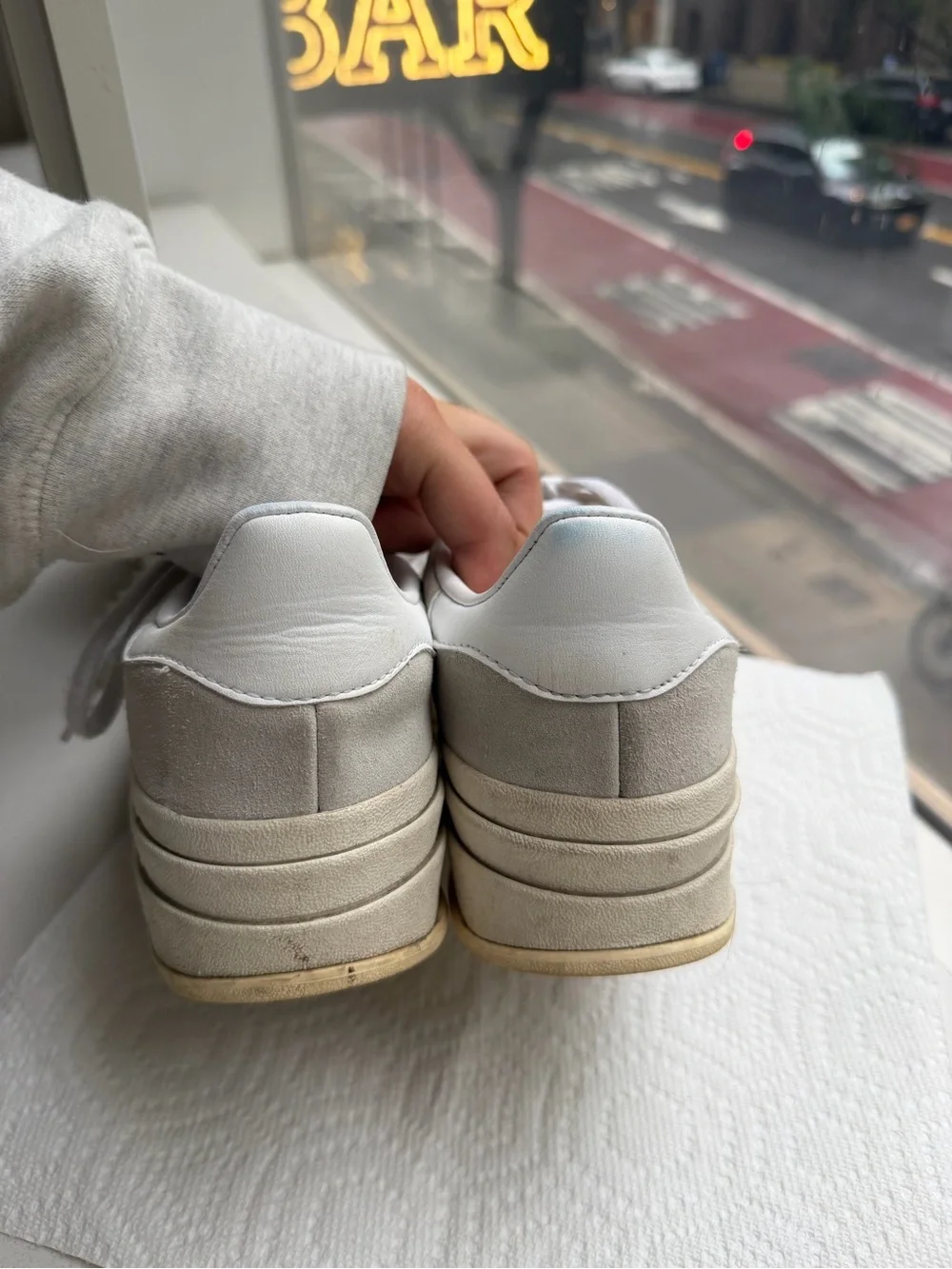 adidas Gazelle Platform Sneakers in gray